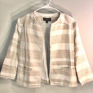Greylin ivory fringed small blazer